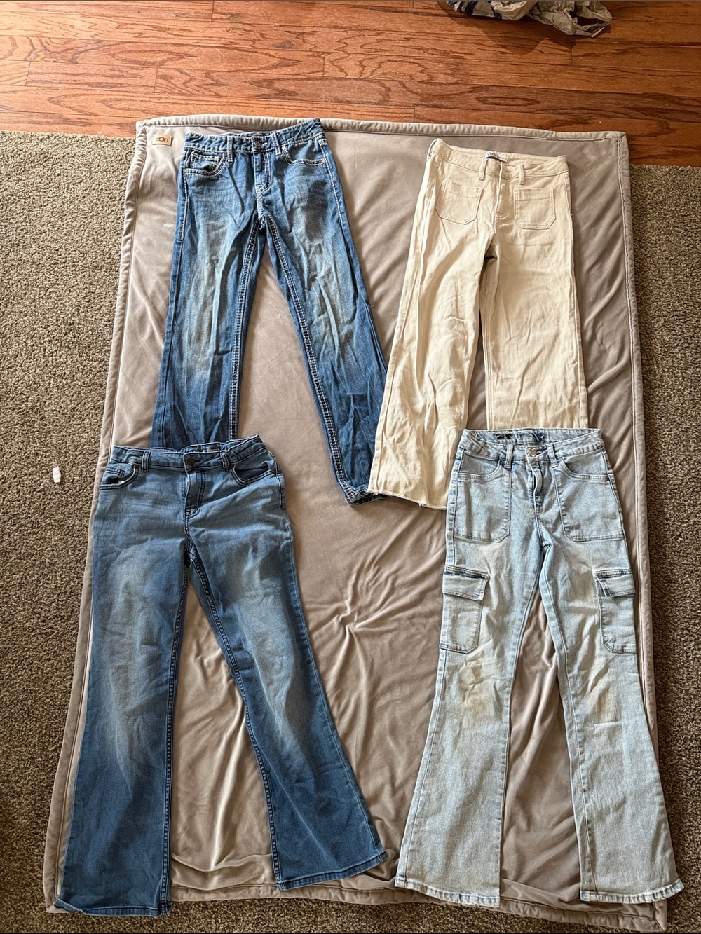 Kids Jeans and Casual Bottoms - Blue and Cream Mix. Size 14 pants clothing lot.